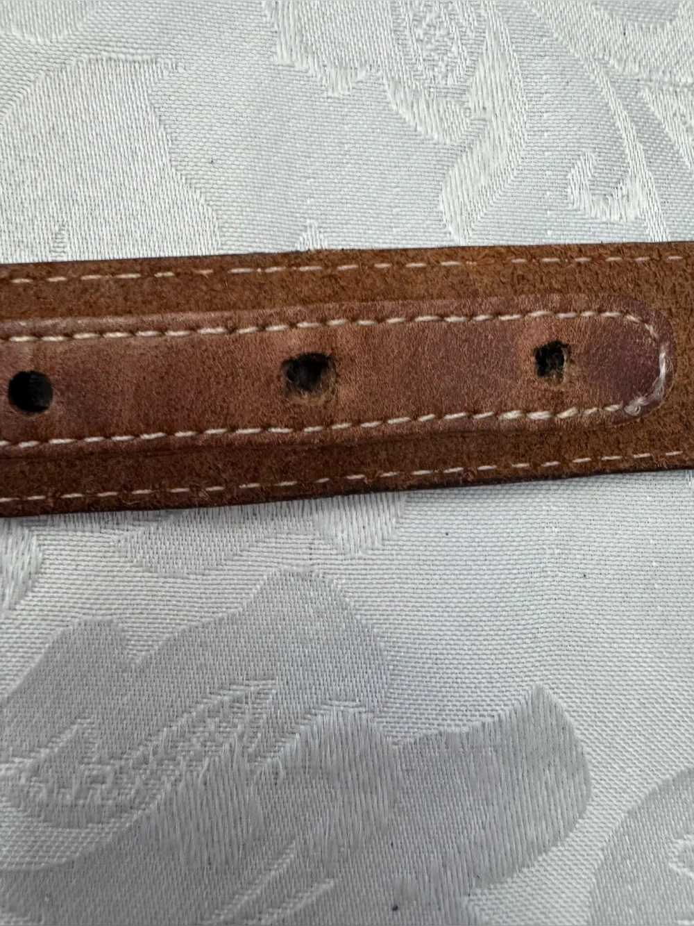 Onyx By Brighton Brown Leather Belt‎ Men’s Size 34 Fish Bass Western Preppy Dad